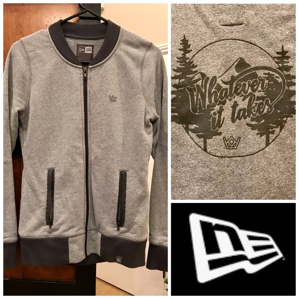 Women’s New Era small gray full zip jacket coat